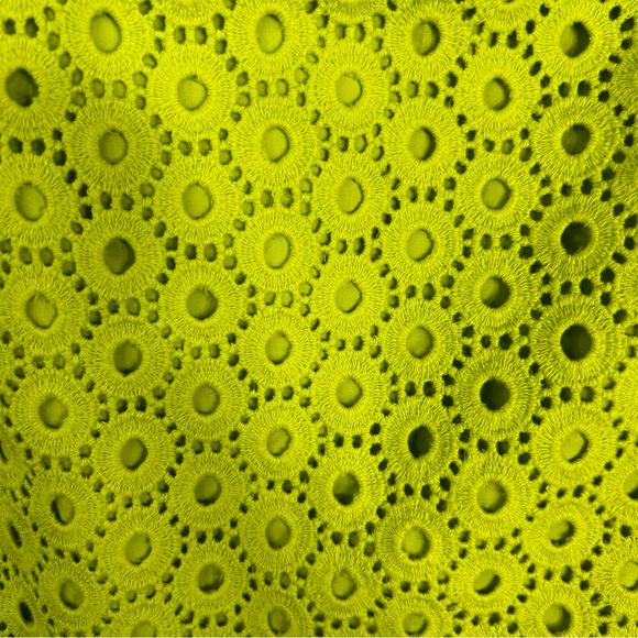 J Crew No.2 Eyelet Embroidered Neon Lime Green Pencil Skirt w/ back slit Size 6 - Picture 11 of 14